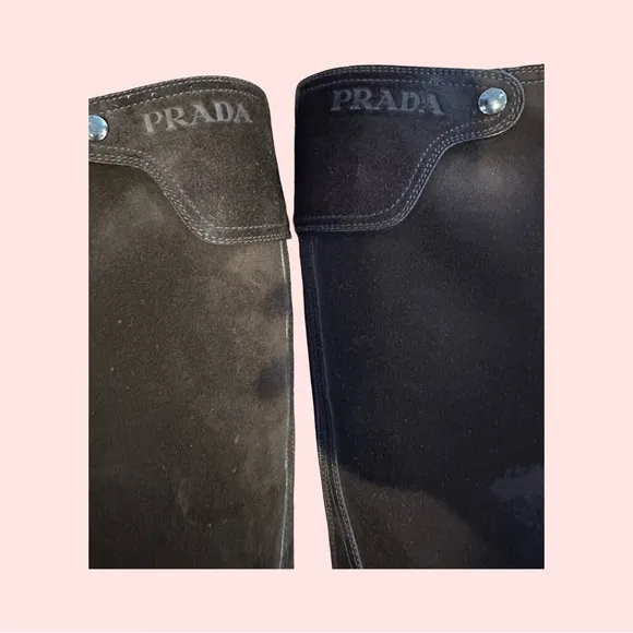 Prada Brown Heeled Boots with Elegant Design