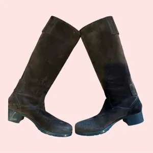 Prada Brown Heeled Boots with Elegant Design