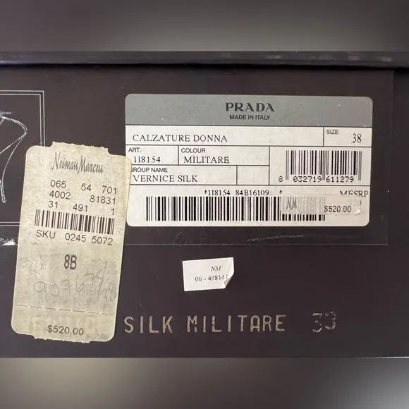 PRADA dark Olive green stilettos - 8 True to Size