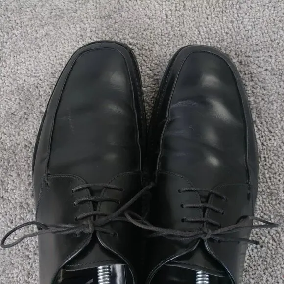 Prada Derby Shoes Mens Size 9 Loafer Black Leather Vintage Made In Italy