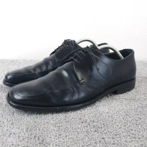 Prada Derby Shoes Mens Size 9 Loafer Black Leather Vintage Made In Italy