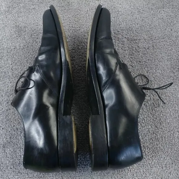 Prada Derby Shoes Mens Size 9 Loafer Black Leather Vintage Made In Italy