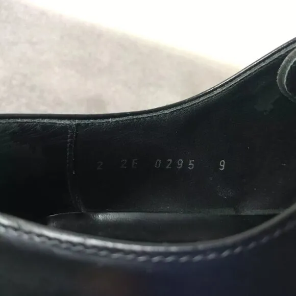 Prada Derby Shoes Mens Size 9 Loafer Black Leather Vintage Made In Italy