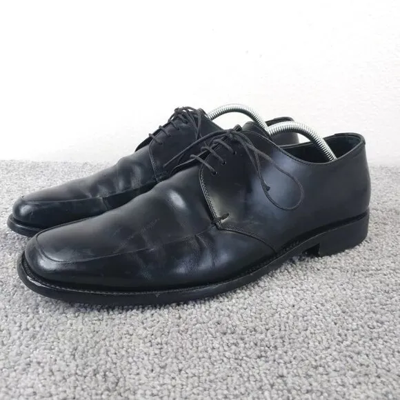 Prada Derby Shoes Mens Size 9 Loafer Black Leather Vintage Made In Italy