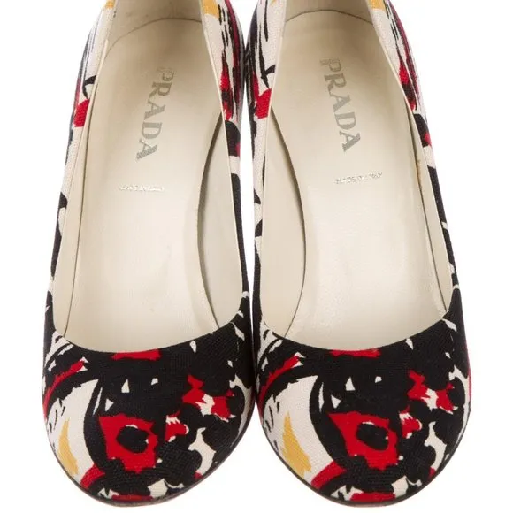 PRADA Printed artsy 3.75&quot; Pumps SZ 8.5 - LIKE NEW