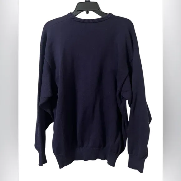 Pringle Of Scotland VTG Sweater Mens M Grandpa Tennis 80s Navy 100% Cotton Court