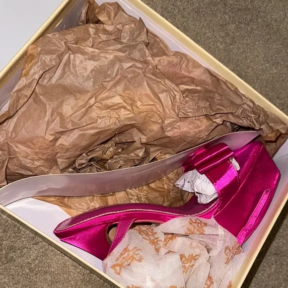 Public Desire Pink Platform Heels w/ A Bow