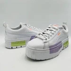 Puma Mayze Chunky Sneakers In White-Multi-Lilac Shoes Size 8.5