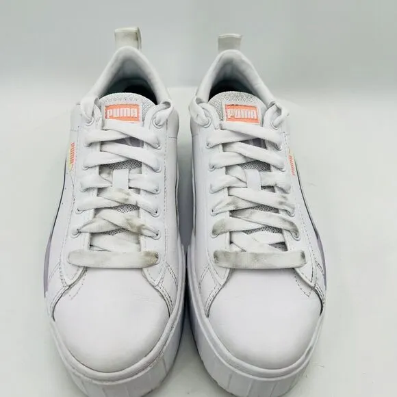 Puma Mayze Chunky Sneakers In White-Multi-Lilac Shoes Size 8.5