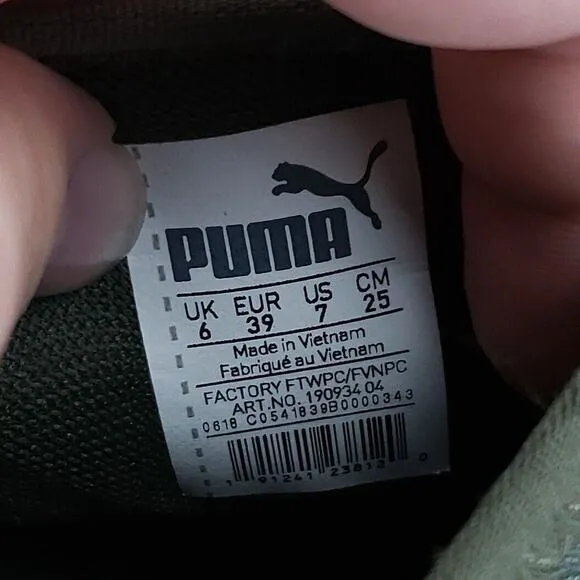 Puma Mens Softfoam 190934-04 Green Lace Up Low Top Running Shoes Size 7
