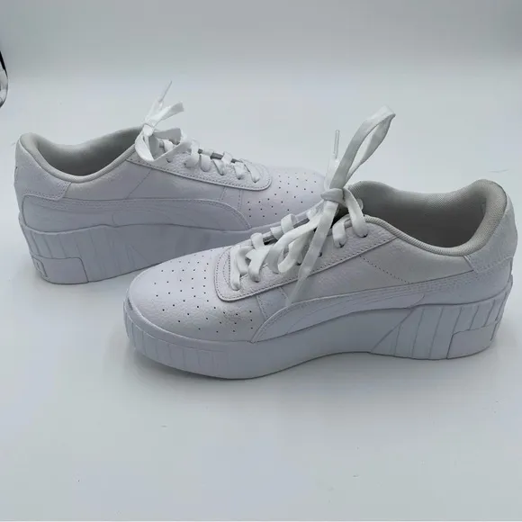Puma Women's Cali Wedge Platform Lace Up Tennis Shoes Sneakers White Size 10