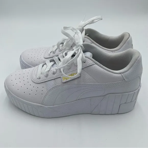 Puma Women's Cali Wedge Platform Lace Up Tennis Shoes Sneakers White Size 10