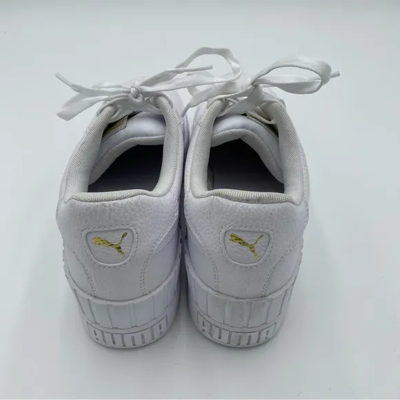 Puma Women's Cali Wedge Platform Lace Up Tennis Shoes Sneakers White Size 10