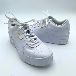 Puma Women's Cali Wedge Platform Lace Up Tennis Shoes Sneakers White Size 10