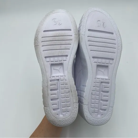 Puma Women's Cali Wedge Platform Lace Up Tennis Shoes Sneakers White Size 10