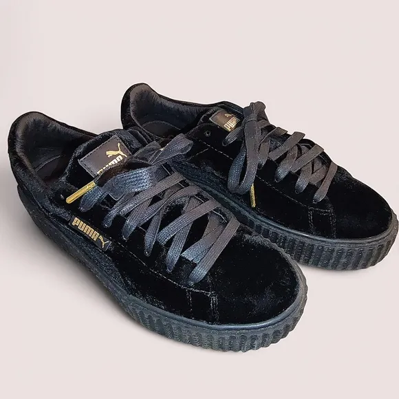 Puma x Fenty By Rihanna Women's Creepers Trainers In Black Velvet Size 9