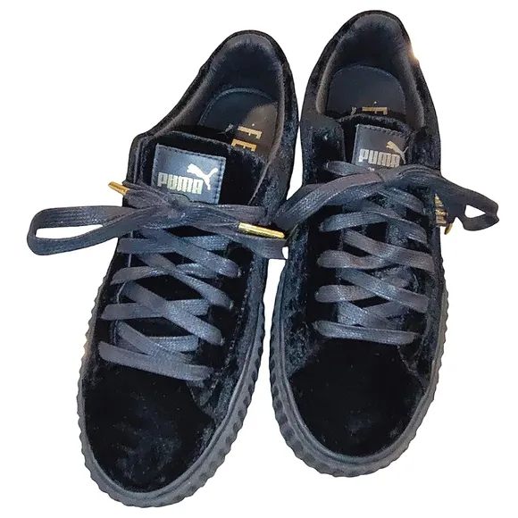 Puma x Fenty By Rihanna Women's Creepers Trainers In Black Velvet Size 9