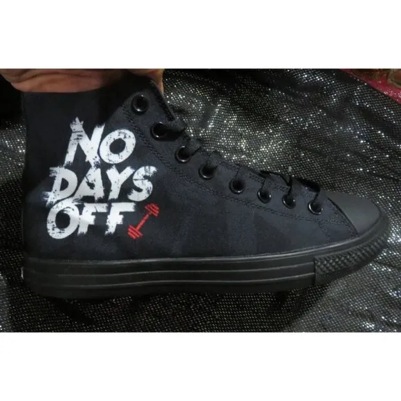 RAAD Shop No Days Off Black High Top Canvas Sneakers men 9.5 women 11