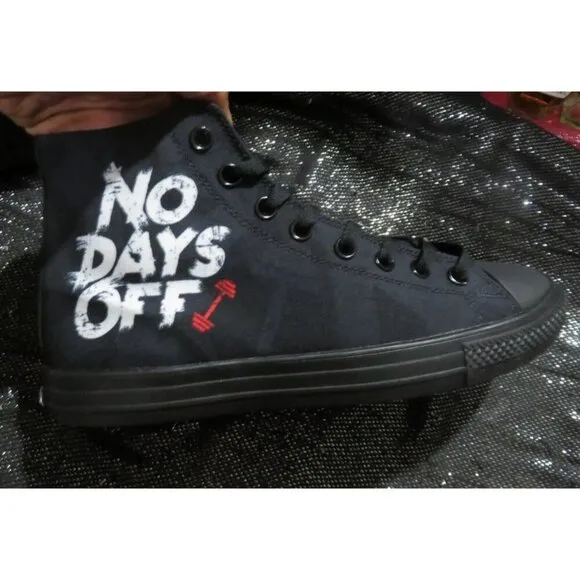 RAAD Shop No Days Off Black High Top Canvas Sneakers men 9.5 women 11