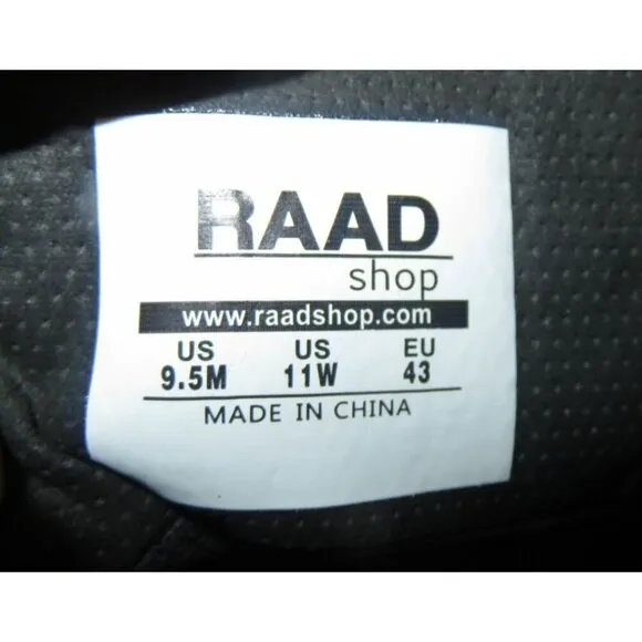 RAAD Shop No Days Off Black High Top Canvas Sneakers men 9.5 women 11