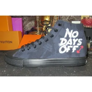 RAAD Shop No Days Off Black High Top Canvas Sneakers men 9.5 women 11
