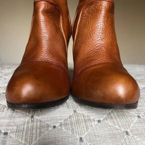 Rachel Zoe Charlie Cognac Brown Pebbled Leather High Heel Ankle Boot Women’s 9 M