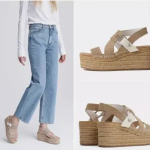 Rag &amp; Bone August Espadrille Platform Sandal Size 37 in Light Sand