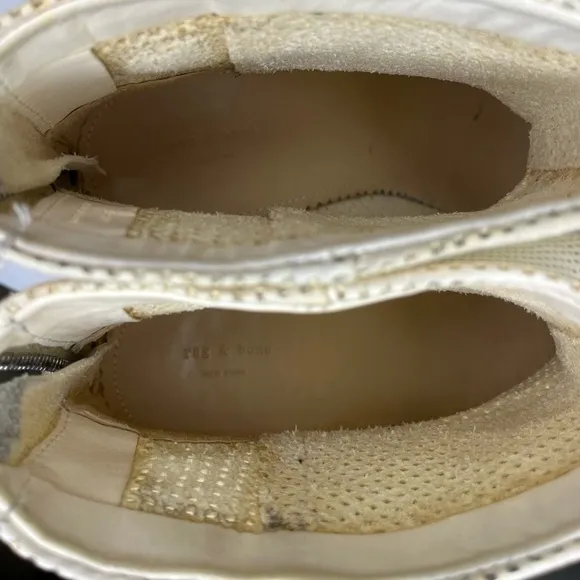 Rag &amp; Bone Classic Newbury Perforated Leather Off White Womens‎ Size 9