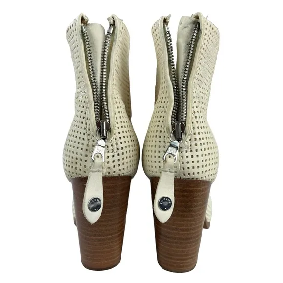 Rag &amp; Bone Classic Newbury Perforated Leather Off White Womens‎ Size 9