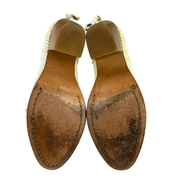 Rag &amp; Bone Classic Newbury Perforated Leather Off White Womens‎ Size 9