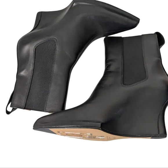 Rag &amp; Bone Eclipse Black Leather Wedge Chelsea Boot.. Size 36, US 6
