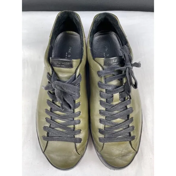 Rag &amp; Bone Men's Green Leather Shoes/ Low top Sneakers Size 10 SKU 4730
