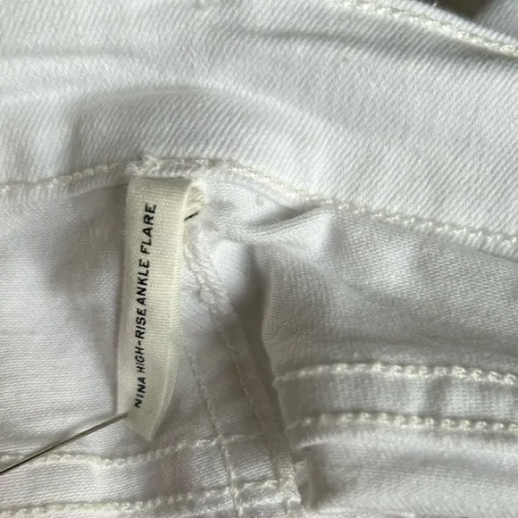 Rag &amp; Bone Nina High-Rise Ankle Flare Summer White Sz 32