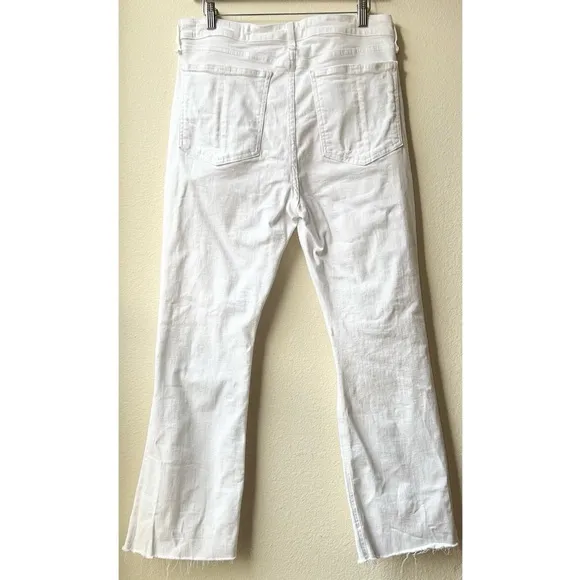 Rag &amp; Bone Nina High-Rise Ankle Flare Summer White Sz 32