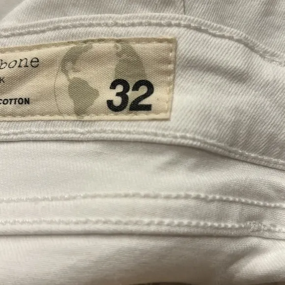 Rag &amp; Bone Nina High-Rise Ankle Flare Summer White Sz 32