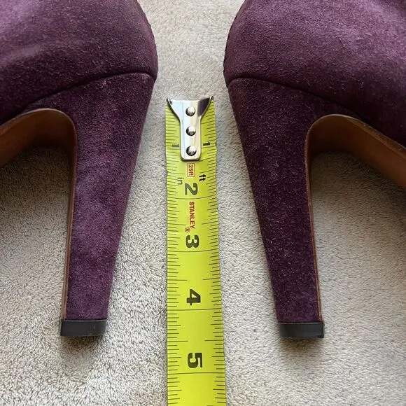 Rag &amp; Bone Purple Suede Lace Up Ankle Heeled Boots Booties Women's EU 38 US 8
