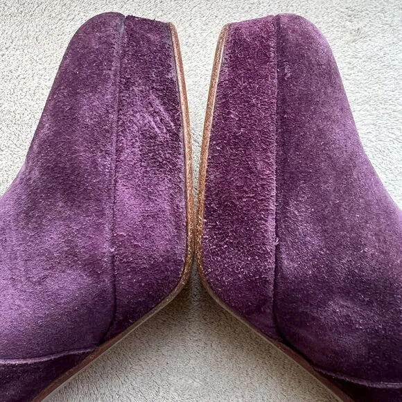 Rag &amp; Bone Purple Suede Lace Up Ankle Heeled Boots Booties Women's EU 38 US 8
