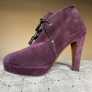 Rag &amp; Bone Purple Suede Lace Up Ankle Heeled Boots Booties Women's EU 38 US 8