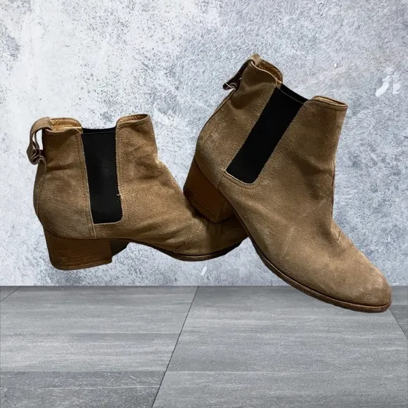 Rag &amp; Bone Women’s Beige Brown Suede Walker Ankle Boots Camel Size 39 Nubuck 8