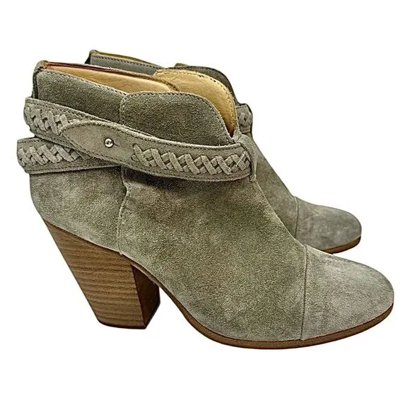 Rag &amp; Bone Women’s Grey Suede Harrow Boots Size EU 37 US 6.5 Leather New