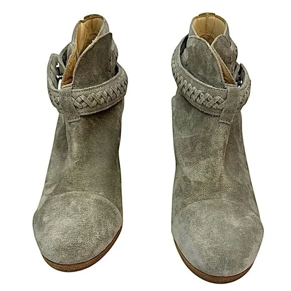 Rag &amp; Bone Women’s Grey Suede Harrow Boots Size EU 37 US 6.5 Leather New