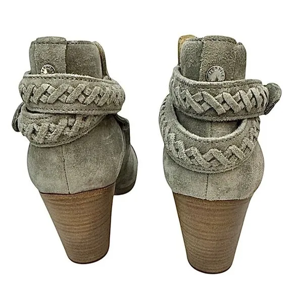 Rag &amp; Bone Women’s Grey Suede Harrow Boots Size EU 37 US 6.5 Leather New