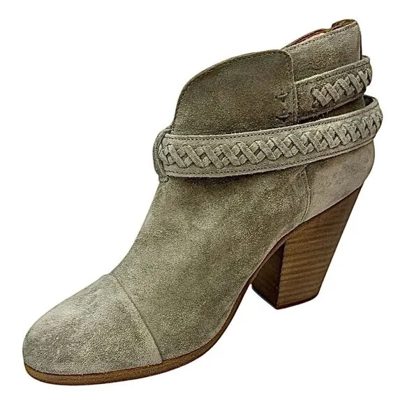 Rag &amp; Bone Women’s Grey Suede Harrow Boots Size EU 37 US 6.5 Leather New