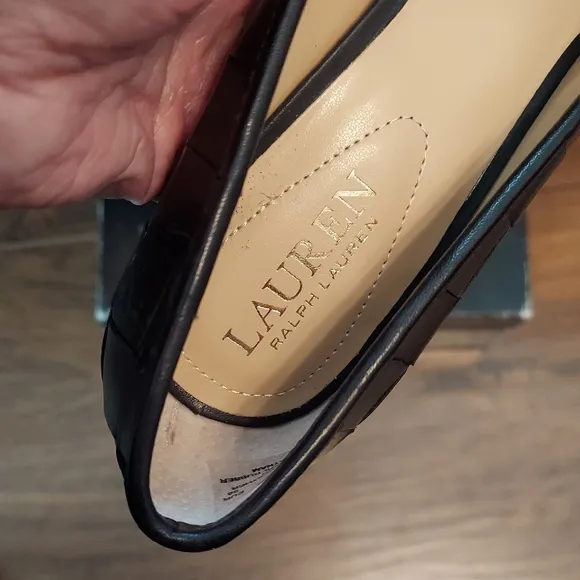 Ralph Lauren &quot;Lanette&quot; Shoes, Black Leather, Heels, Classic Pump. NIB, Size 7B