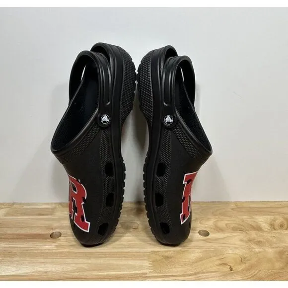 Rare Crocs Classic Clog Rutgers NCAA Men’s Size 13 Slip-on Shoes Black Red