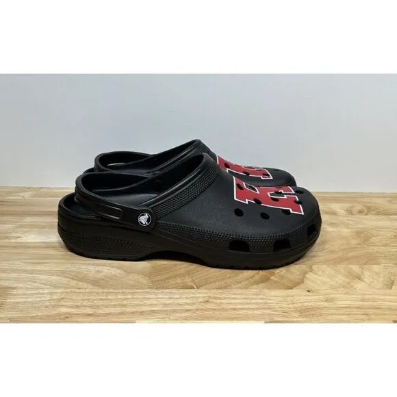 Rare Crocs Classic Clog Rutgers NCAA Men’s Size 13 Slip-on Shoes Black Red