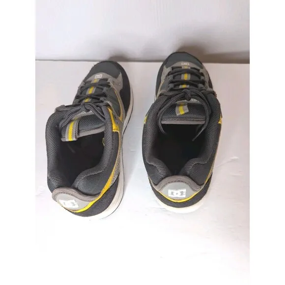 Rare DC Kalis Lite Limited Edition Skate Shoes Black Yellow Sneakers Mens 8 Gray