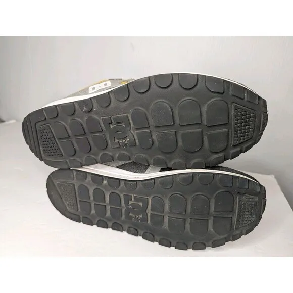 Rare DC Kalis Lite Limited Edition Skate Shoes Black Yellow Sneakers Mens 8 Gray