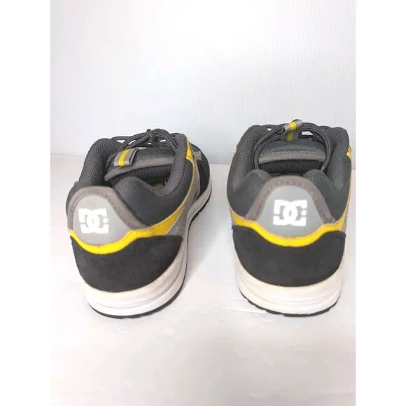 Rare DC Kalis Lite Limited Edition Skate Shoes Black Yellow Sneakers Mens 8 Gray