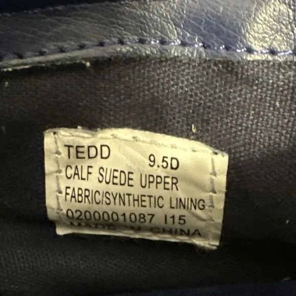 RARE Polo‎ Ralph Lauren TEDD SZ 9.5 Blue Calf Suede Leather High Top Shoes